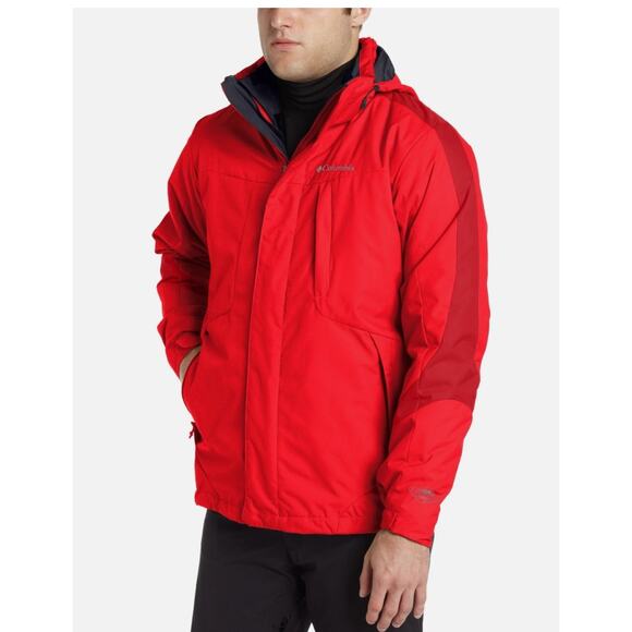 Columbia Jacket Mens Large Red Whirliwind III Interchange Waterproof Outdoor - Picture 1 of 8
